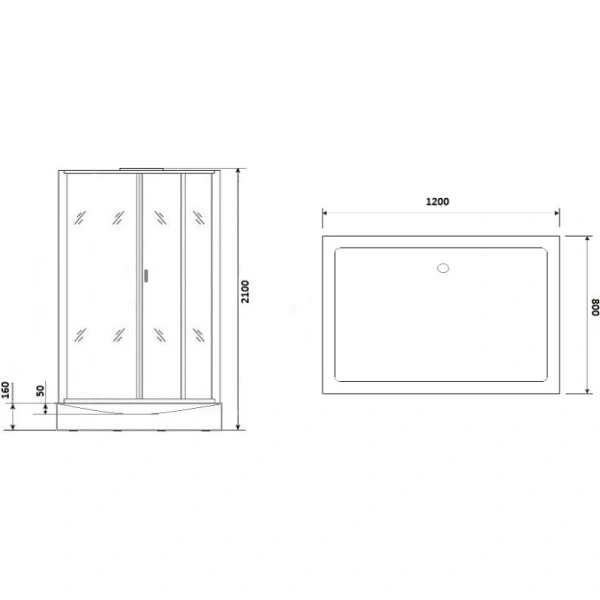 душевая кабина niagara premium 120x80 ng-6912-01qr black без гидромассажа