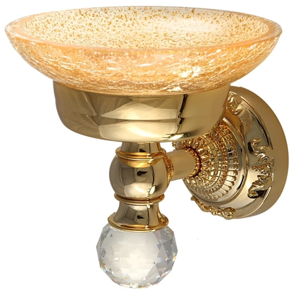 Мыльница Migliore Cristalia 16822 цвет золото с кристаллом Swarovski