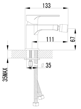 смеситель lemark plus grace lm1508c для биде, без донного клапана, хром