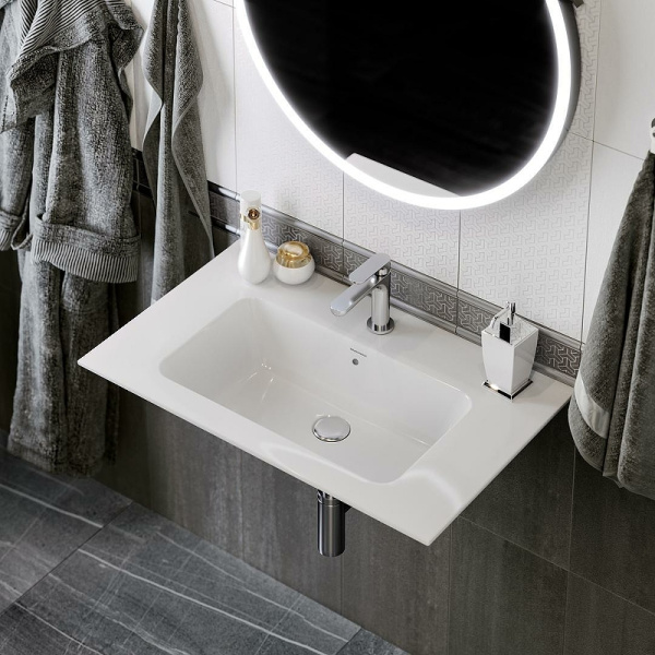 раковина kerama marazzi piano 75 pi.wb.75 белая глянцевая