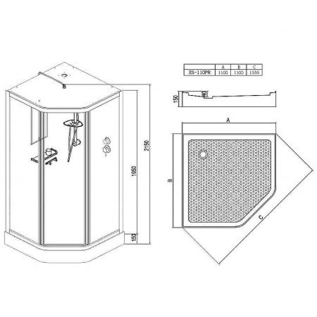 душевая кабина esbano es-110 pr