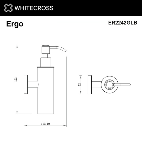 Дозатор для жидкого мыла Whitecross Ergo ER2242GLB настенный, брашированное золото
