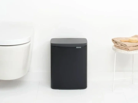 мусорное ведро brabantia bo 230363 12 л, матовый черный