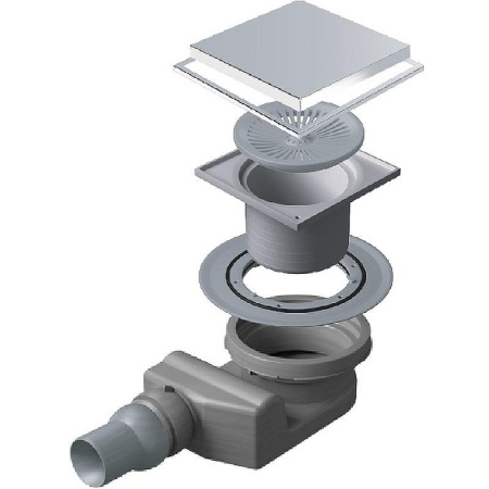 Душевой трап 144x144/50 мм Pestan Confluo Standard Plate 4 13702559 2 в 1 с основой под плитку