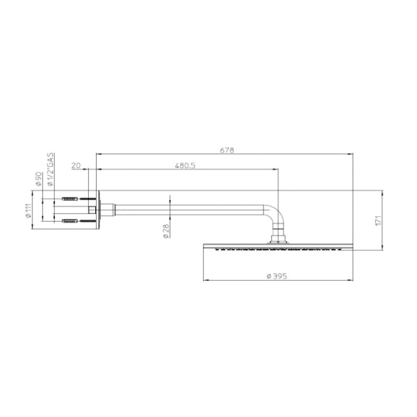верхний душ bossini dream-oki h75360i.030 хром