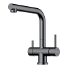 Смеситель для кухни с подключением к фильтру Omoikiri Takamatsu-S 4994564, вороненая сталь