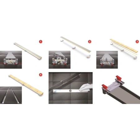 душевой лоток berges c1 norma 500 090036 с решеткой хром матовый