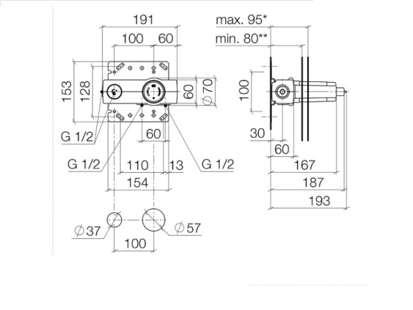 внутренняя часть dornbracht 35.860.970.90 смесителя для душа