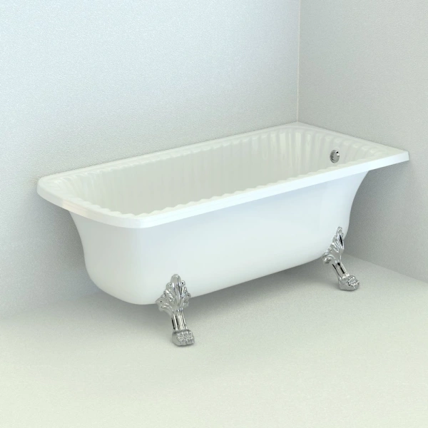 ванна из литьевого мрамора migliore olivia 25501 174x80 белая цвет хром