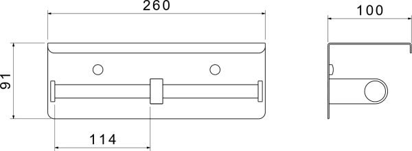 Держатель туалетной бумаги AQUATEK Оберон AQ4909MB двойной, с полкой для телефона, матовый черный