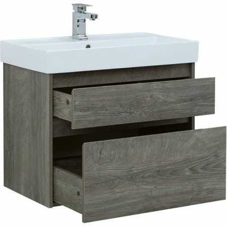 тумба с раковиной aquanet nova lite 75 245245 подвесная дуб рошелье