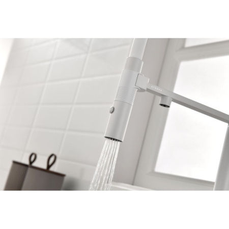 смеситель для кухни с подключением к фильтру paulmark gravity gr213188-431 белый