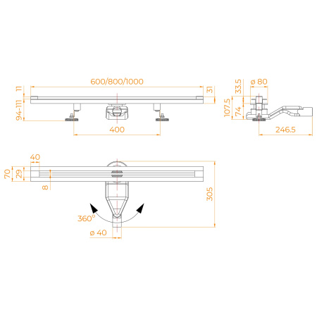 душевой трап обрезной rgw sdr-50s 76215080-13 сатин