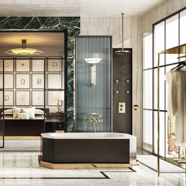 смеситель для ванны gessi venti20 65113#727 браш.латунь pvd