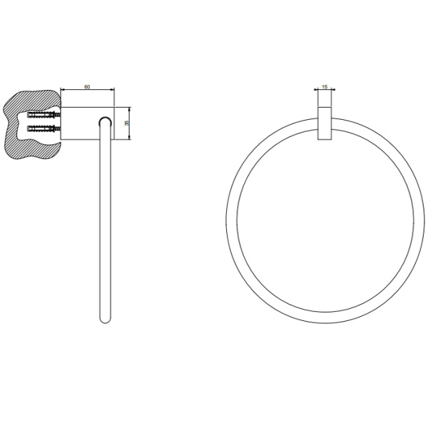 Gessi Gessi Inverso Accessories Полотенцедержатель - кольцо, подвесной, цвет: Warm Bronze Br PVD