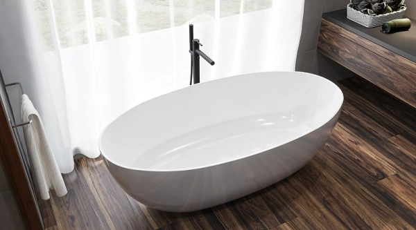 ванна из искусственного камня whitecross diamond 170x87 0201.170087.100 белая глянцевая без гидромассажа