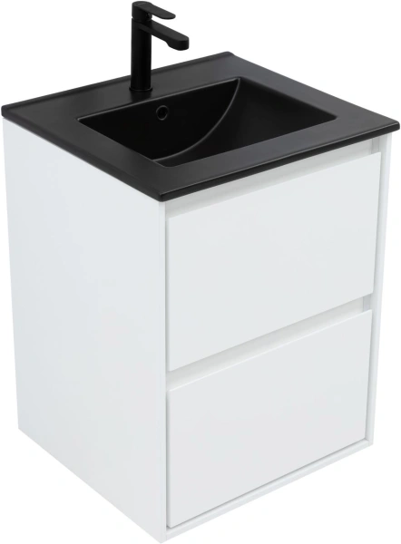 тумба под раковину aquanet милан 00336366 49.6x45.3 см, белый глянец