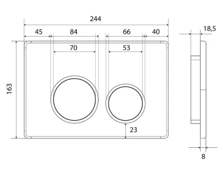 кнопка для инсталляции iddis unifix uni50m0i77 универсальная матовый цвет хром 050