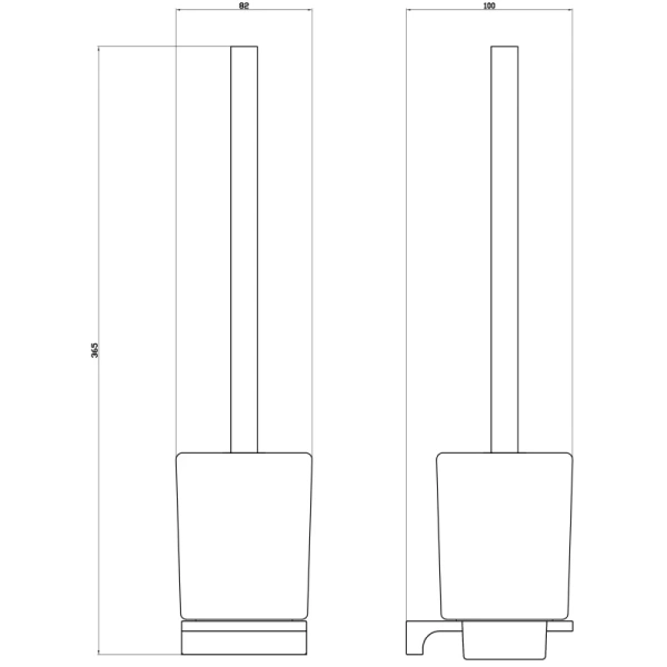 Ёршик для унитаза Wonzon & Woghand Eclipse WW-9129-GM настенный, темный графит матовый
