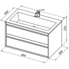 тумба с раковиной aquanet lino 90 271950 подвесная дуб веллингтон