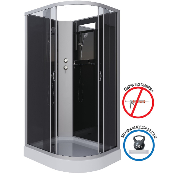 душевая кабина niagara classic 120х80 l ng-3512-14lbk без гидромассажа