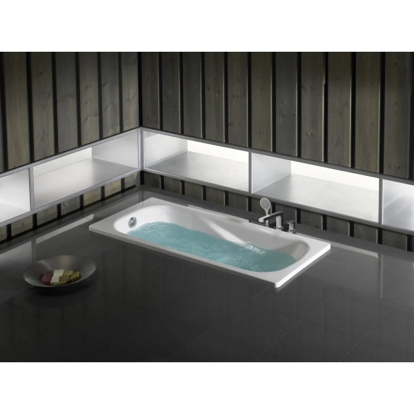 ванна стальная roca princess n 2204e0000 150x75 см, с отверстиями под ручки, антискользящим покрытием, белый