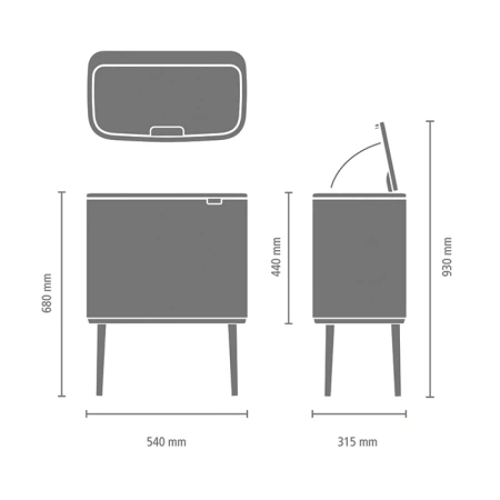 ведро для мусора brabantia bo 315787 36л