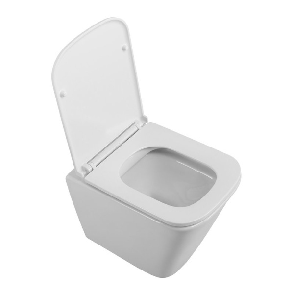 унитаз подвесной безободковый belbagno due bb3103chr/sc, с сиденьем микролифт, цвет белый