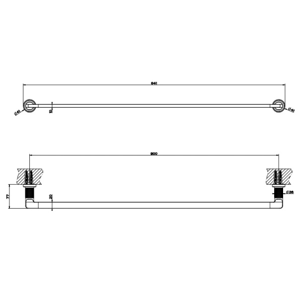 Полотенцедержатель Gessi INCISO 58505#727, 91 см, цвет: brushed brass pvd