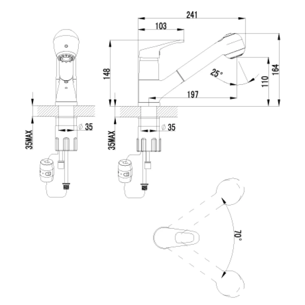 смеситель для кухонной мойки lemark omega lm3150c