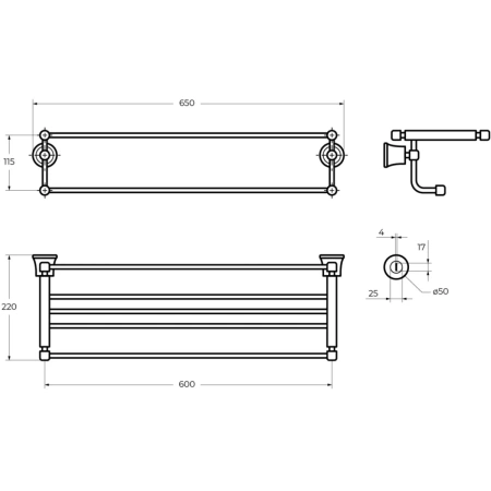полка для полотенец art&max liberty czr-f-8980