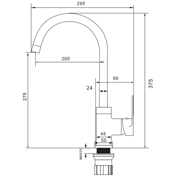 смеситель для кухни wesnaart ray ray11-110