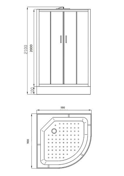 душевая кабина parly classic эконом 90x90 ec931 без гидромассажа