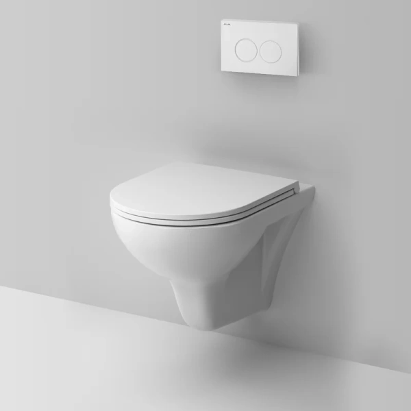 комплект унитаз подвесной am.pm gem c901700sc безободковый, + инсталляция proc i012707.0101 с кнопкой смыва proc l, белая глянцевая