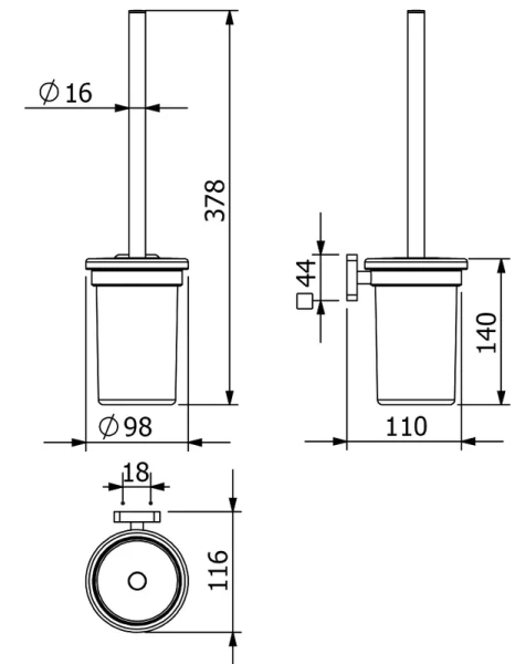 Ёршик для унитаза Kludi Vela S 2597453 белый матовый