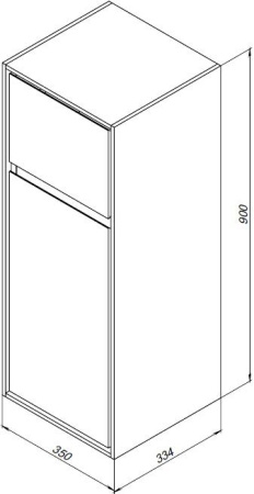 шкаф-пенал aquanet милан 35 дуб рошелье (малый)