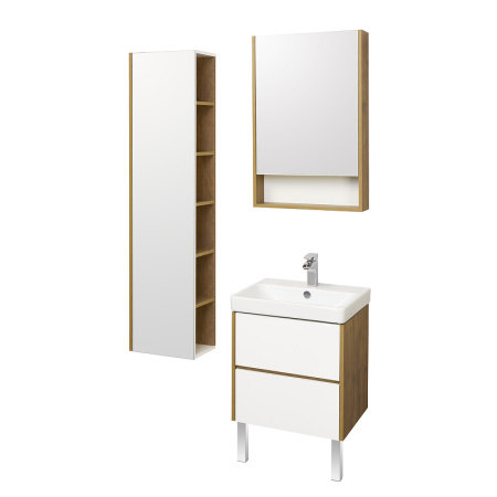 тумба под раковину aquaton сканди 55 1a251701sdz90 подвесная белый дуб рустикальный