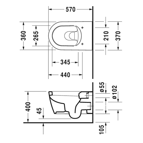 унитаз duravit me by starck 2528090000 подвесной, без сидения, белый