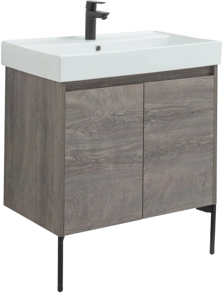 тумба под раковину aquanet nova lite 75 дуб рошелье, 2 дверцы, 00298851