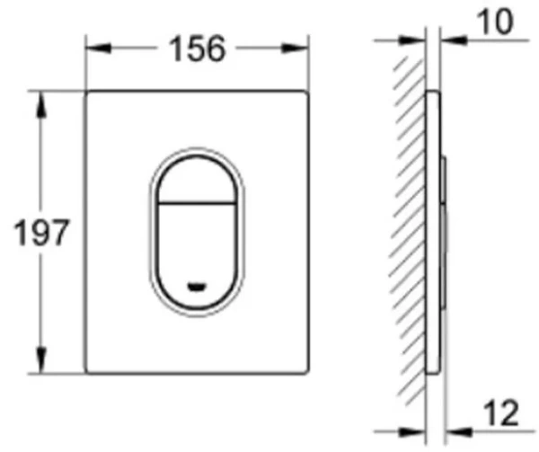кнопка смыва для инсталляции grohe arena cosmopolitan 38844kv0 вертикальная