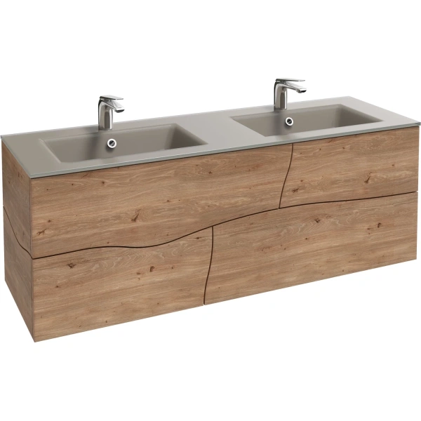 тумба под раковину jacob delafon sherwood 140 eb1835ru-p6 подвесная натуральный дуб