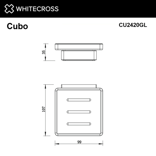 Мыльница Whitecross Cubo CU2420GL настенная, золото