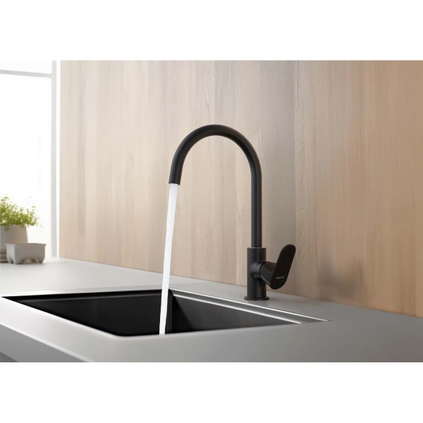 смеситель для кухни aquatek оберон aq1282mb черный матовый