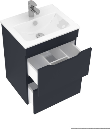 тумба под раковину aquanet практика 00330456 2 ящика, 47.8x38.9 см, маренго