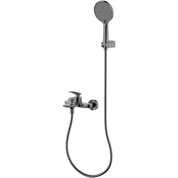 смеситель для ванны aquame como aqm6512gm с душевым гарнитуром, оружейная сталь