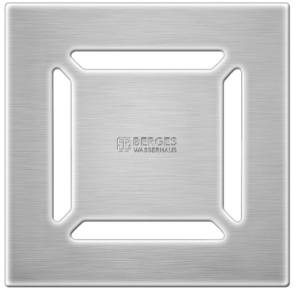 душевой трап berges zentrum norma 100x100 090362 с решеткой хром матовый