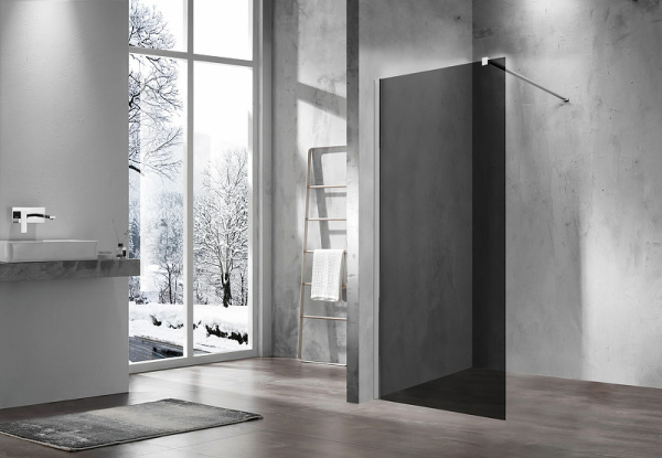 душевая перегородка vincea walk-in 110 vsw-1h110cg профиль хром, стекло тонированное