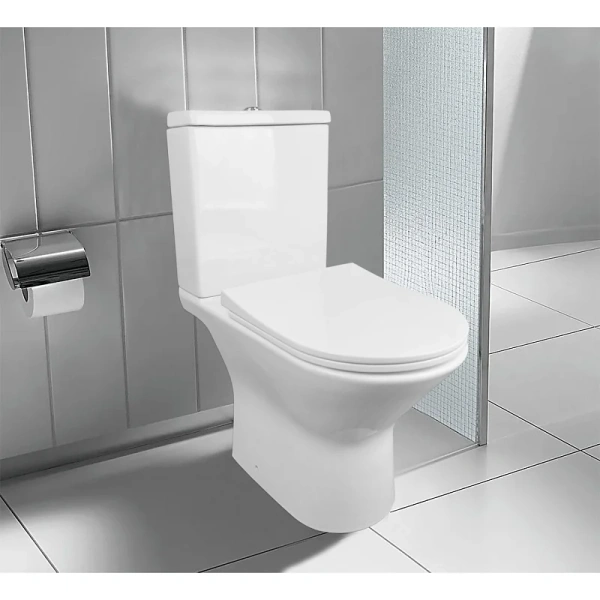 унитаз компакт azario fretta az-1223 напольный, безободковый, с бачком и сиденьем микролифт, 61.5х37х79 см, белый