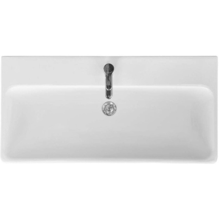 тумба с раковиной белый глянец/дуб верона 90 см акватон сканди 1a2519k0sdb20