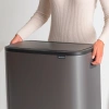 мусорное ведро brabantia bo touch bin 223068 60 л, платиновое